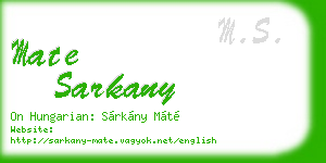 mate sarkany business card