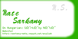 mate sarkany business card